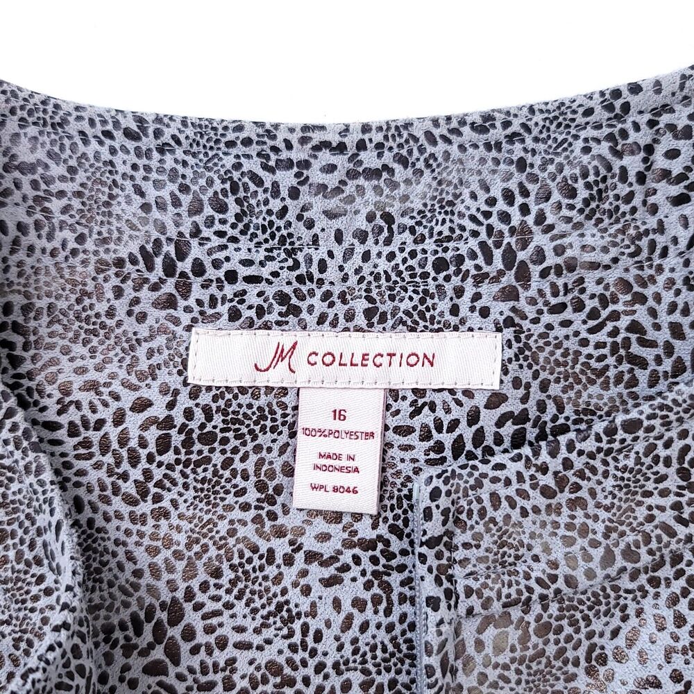 JM Collection Black and White Printed Lightweight Jacket - Picture 3 of 7